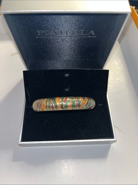 Piattelli Multicolor Enamel Bangle in Green, Orange & Red